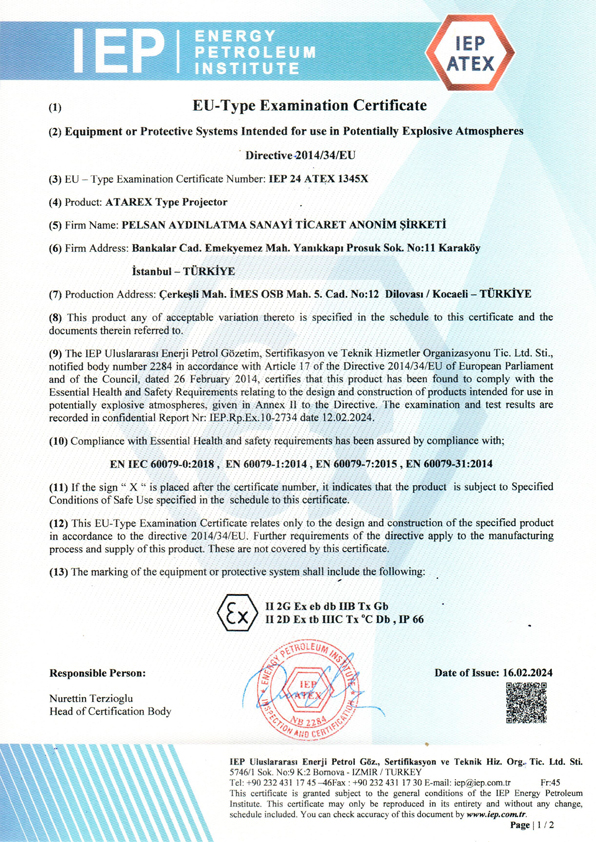 Atex - Exproof Atarex Projektör ve Yüksek Tavan Armatür